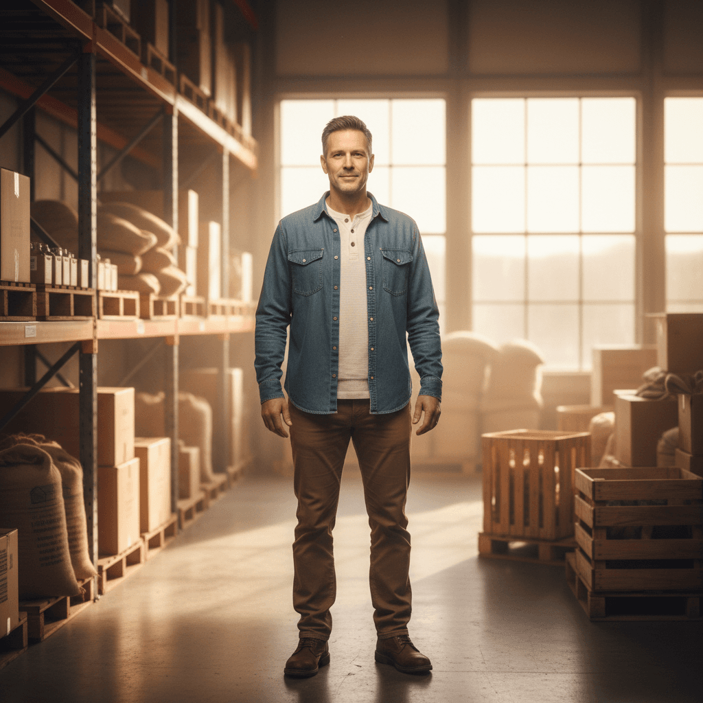 Logistics business owner in warehouse