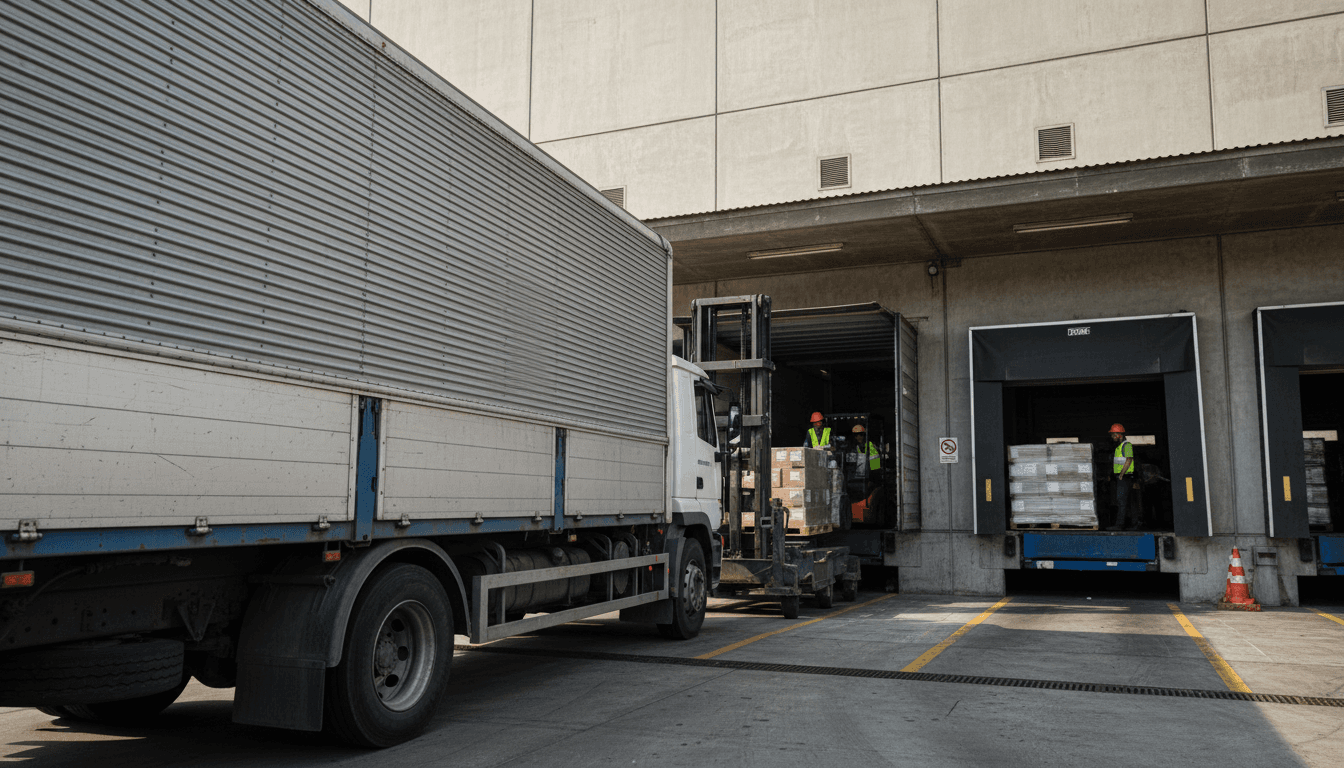 Juab Logistics delivery truck at a loading dock in Utah